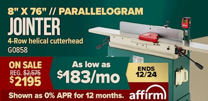 Banner for Affirm - G0858 Jointer