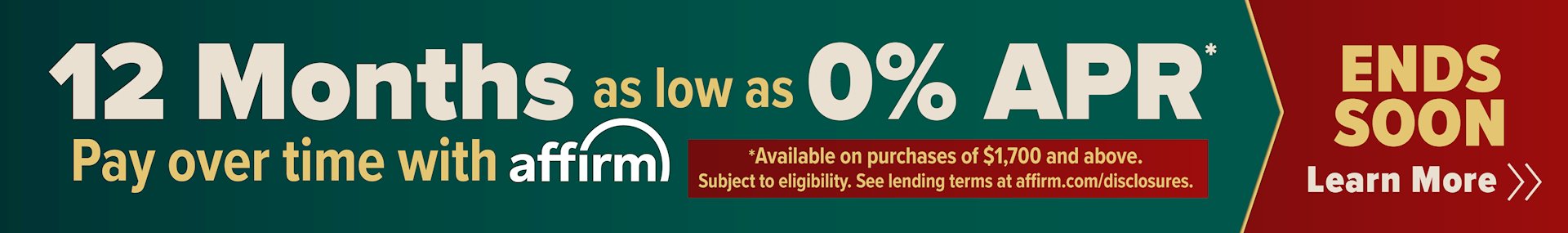 Banner for AFFIRM - Ends Soon