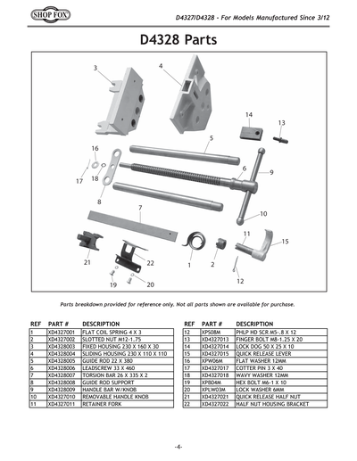 Part Diagram for D4328