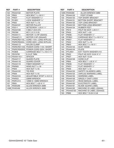 Part Diagram for G0444Z