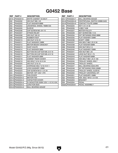 Part Diagram for G0452Z
