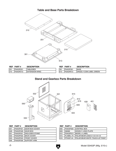Part Diagram for G0453P