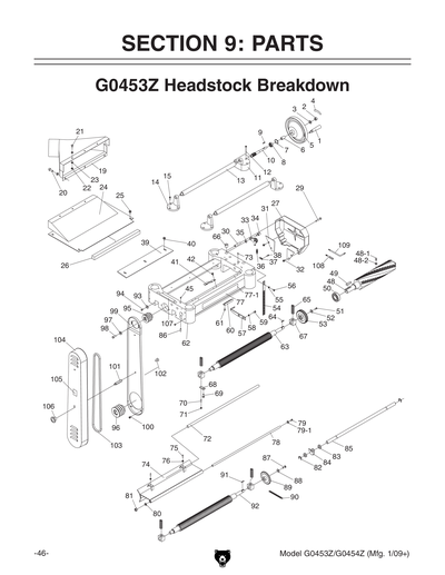 Part Diagram for G0453P