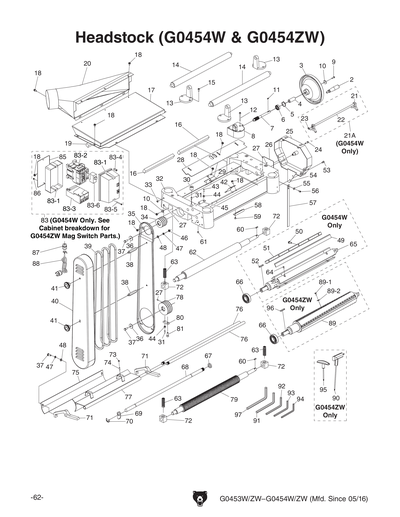 Part Diagram for G0453W