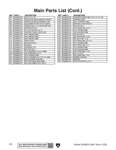Part Diagram for G0458ZX
