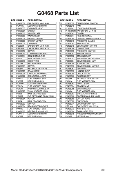 Part Diagram for G0468