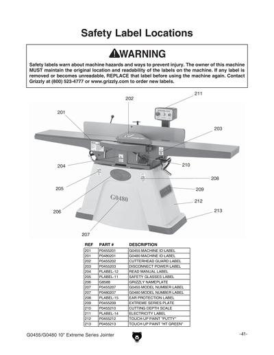 Part Diagram for G0480