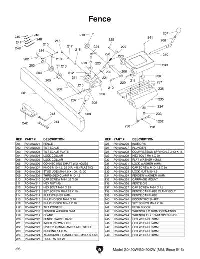 Part Diagram for G0490XW