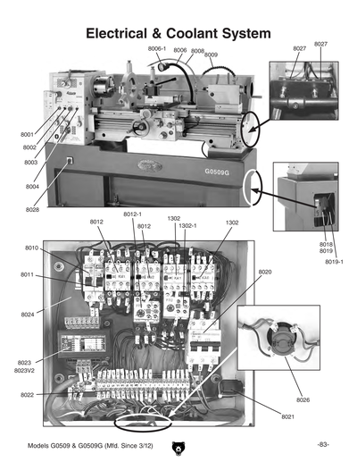 Parts for G0509 16