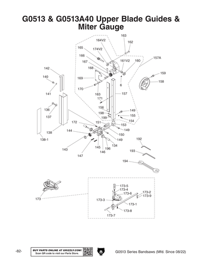 Part Diagram for G0513A40