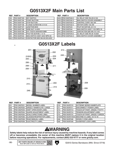 Part Diagram for G0513ANV