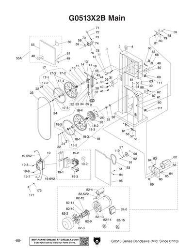 Part Diagram for G0513X2B