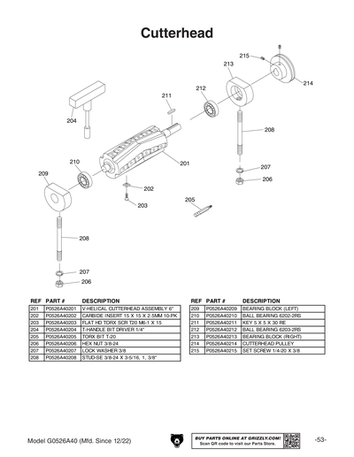 Part Diagram for G0526A40