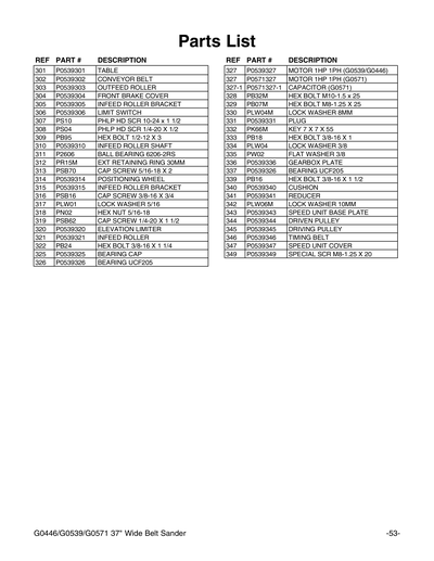 Part Diagram for G0539