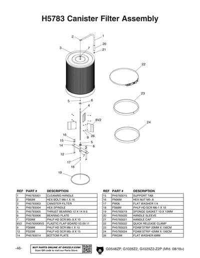 Part Diagram for G0548ZP