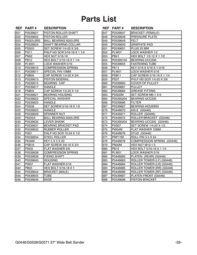 Part Diagram for G0571