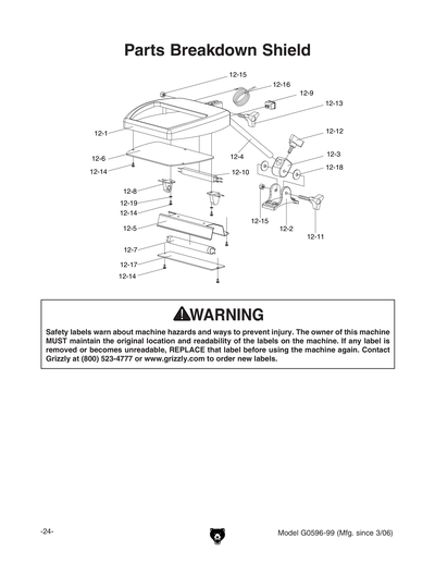 Part Diagram for G0598