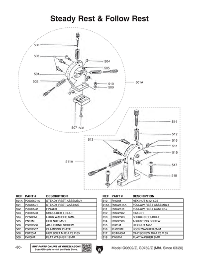 Part Diagram for G0602