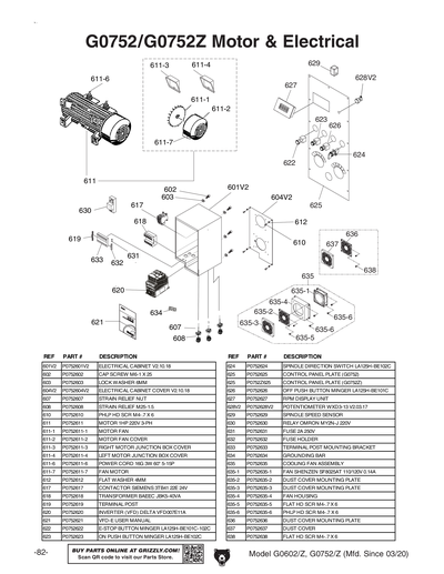 Part Diagram for G0602
