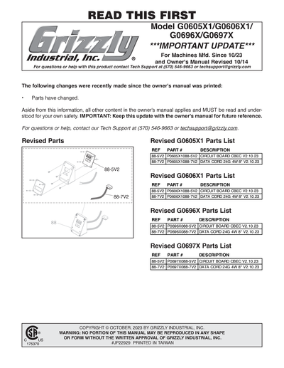 Part Diagram for G0606X1