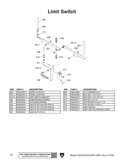 Part Diagram for G0634XP