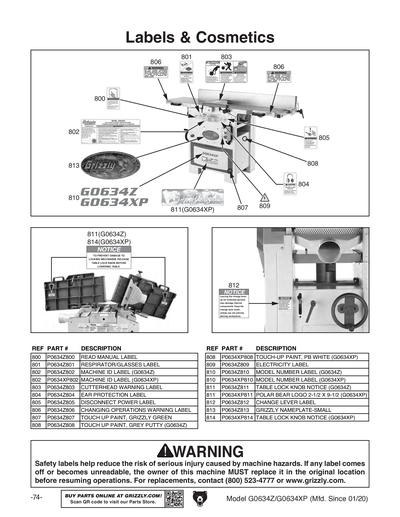 Part Diagram for G0634Z