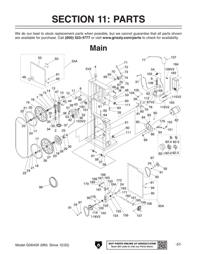 Parts for G0640X 17