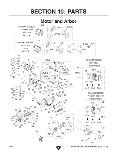 Parts for G0697X 12