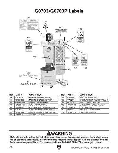 Part Diagram for G0703