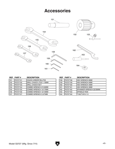 Part Diagram for G0727