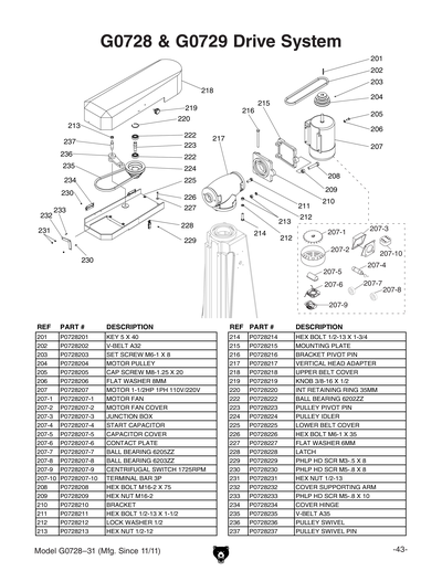 Part Diagram for G0728