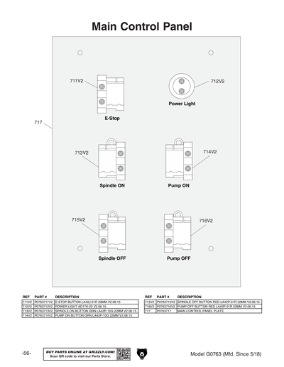 Parts for G0763 6