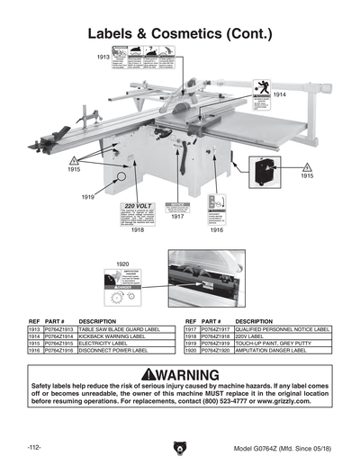 Part Diagram for G0764Z