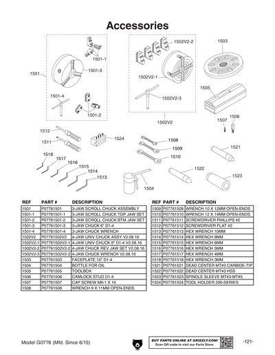 Part Diagram for G0776
