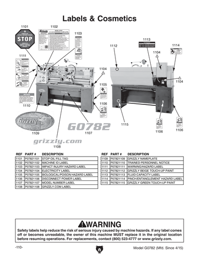 Part Diagram for G0782