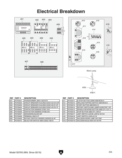 Part Diagram for G0793