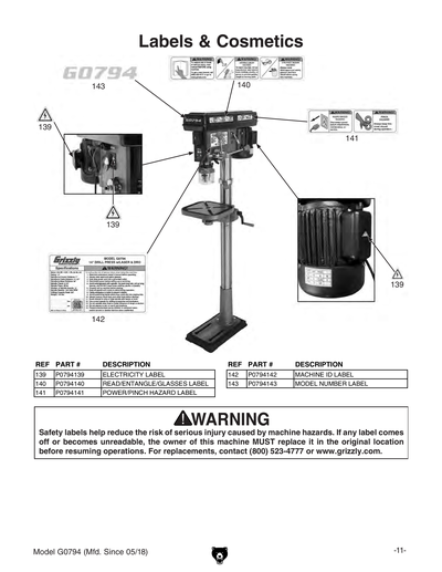 Part Diagram for G0794