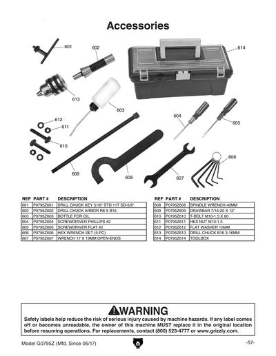 Part Diagram for G0795Z