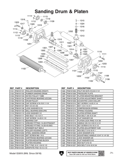 Part Diagram for G0819