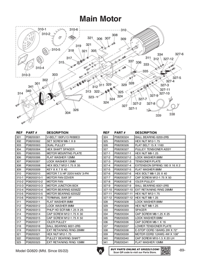 Part Diagram for G0820