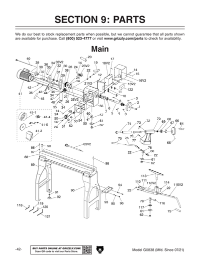 Part Diagram for G0838