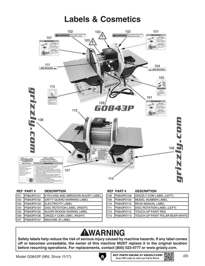 Part Diagram for G0843P