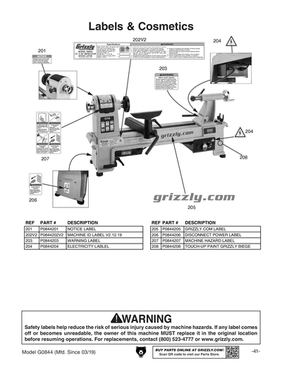 Part Diagram for G0844