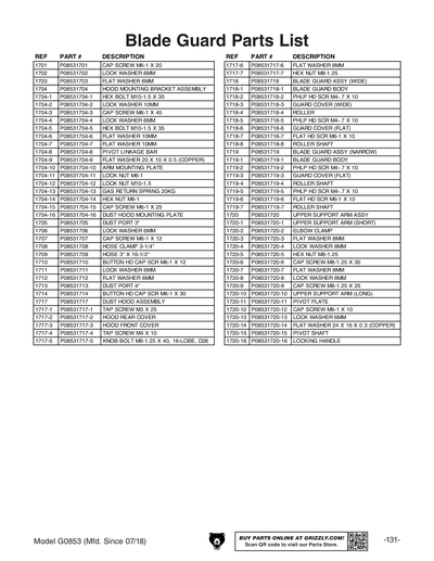 Part Diagram for G0853