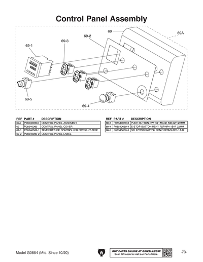 Parts for G0854 Compact Automatic Edgebander - Grizzly Industrial