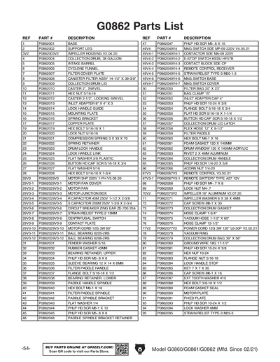 Part Diagram for G0862