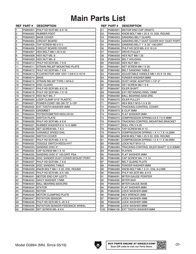 Part Diagram for G0864