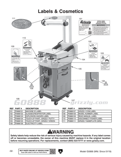 Part Diagram for G0888