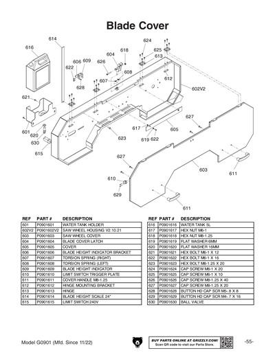 Part Diagram for G0901