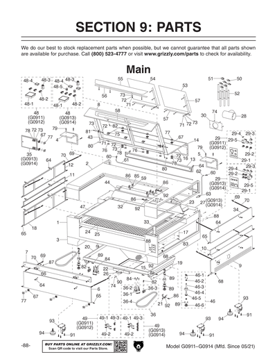 Part Diagram for G0911